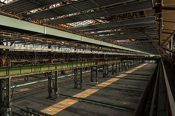 Image showing Large industrial hall of a repair station