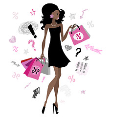 Image showing Shopping girl