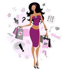 Image showing Shopping girl