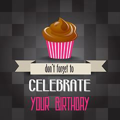 Image showing birthday cupcake with message