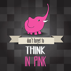 Image showing poster with pink elephant and message