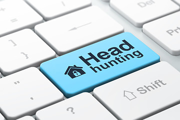 Image showing Business business concept: Home and Head Hunting on computer keyboard background