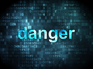 Image showing Safety concept: Danger on digital background