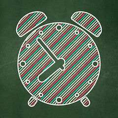 Image showing Time concept: Alarm Clock on chalkboard background