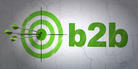 Image showing Finance concept: target and B2b on wall background