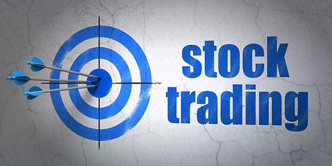 Image showing Business concept: target and Stock Trading on wall background