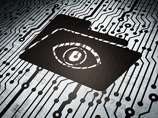 Image showing Business concept: circuit board with Folder With Eye