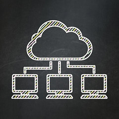 Image showing Cloud computing concept: Cloud Network on chalkboard background