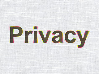 Image showing Protection concept: Privacy on fabric texture background