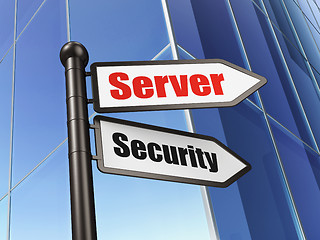Image showing Privacy concept: sign Server Security on Building background