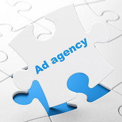 Image showing Advertising concept: Ad Agency on puzzle background