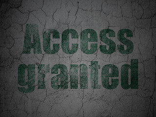 Image showing Privacy concept: Access Granted on grunge wall background