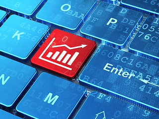 Image showing Business concept: Growth Graph on computer keyboard background