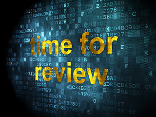 Image showing Time concept: Time for Review on digital background