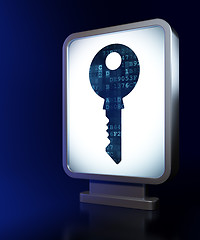 Image showing Privacy concept: Key on billboard background