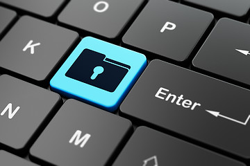 Image showing Business concept: Folder With Keyhole on computer keyboard background