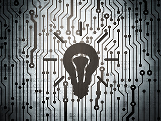 Image showing Business concept: circuit board with Light Bulb