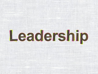 Image showing Business concept: Leadership on fabric texture background