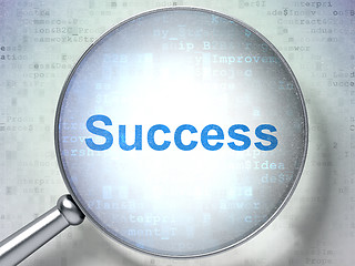 Image showing Business concept: Success with optical glass