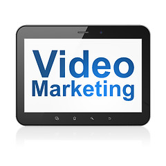 Image showing Business concept: Video Marketing on tablet pc computer