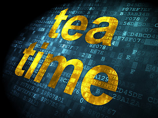 Image showing Time concept: Tea Time on digital background