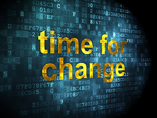 Image showing Time concept: Time for Change on digital background