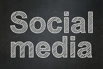 Image showing Social network concept: Social Media on chalkboard background