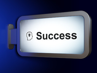 Image showing Business concept: Success and Head With Lightbulb on billboard background