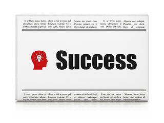 Image showing Finance concept: newspaper with Success and Head With Light Bulb