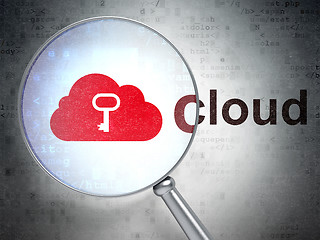 Image showing Cloud networking concept: Cloud With Key and Cloud with optical glass