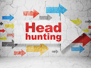 Image showing Finance concept: arrow with Head Hunting on grunge wall background