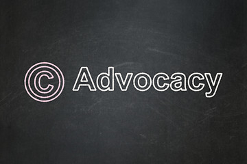 Image showing Law concept: Copyright and Advocacy on chalkboard background