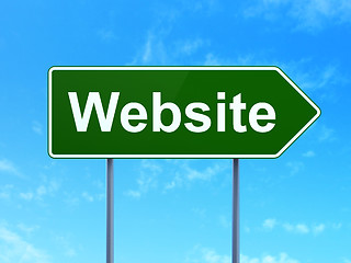 Image showing Web development concept: Website on road sign background