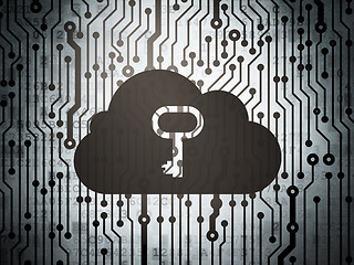 Image showing Cloud computing concept: circuit board with Cloud With Key