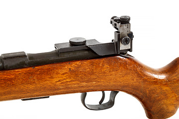 Image showing detail of old bolt action rifle isolated