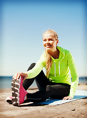 Image showing woman doing sports outdoors