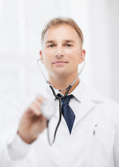 Image showing male doctor with stethoscope