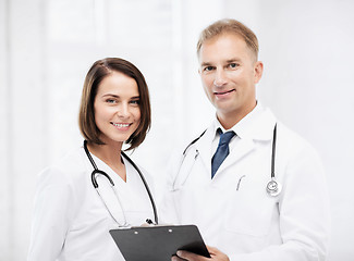 Image showing two doctors with stethoscopes