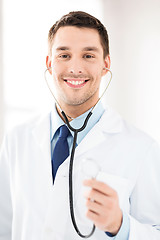 Image showing male doctor with stethoscope