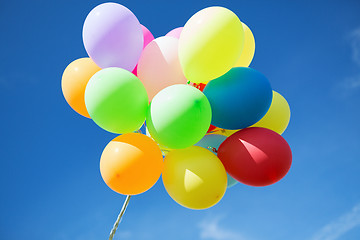 Image showing lots of colorful balloons in the sky