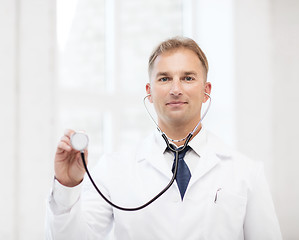 Image showing male doctor with stethoscope