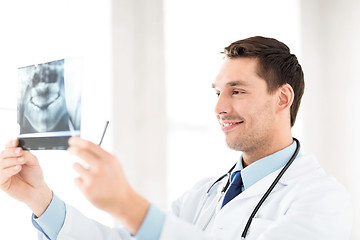 Image showing male doctor or dentist with x-ray