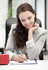 Image showing happy woman with documents