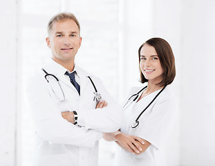 Image showing two doctors with stethoscopes