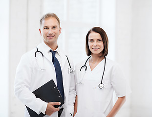 Image showing two doctors with stethoscopes