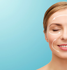 Image showing face of beautiful woman with closed eyes