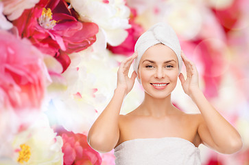 Image showing beautiful woman in towel