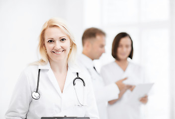 Image showing female doctor with stethoscope