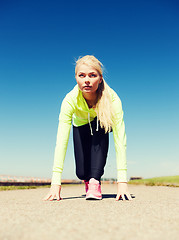 Image showing woman doing running outdoors