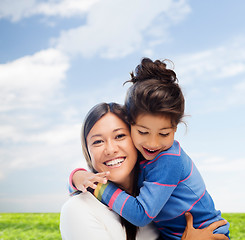 Image showing hugging mother and daughter